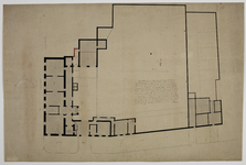 217042 Plattegrond van de begane grond van Paushuize (Kromme Nieuwegracht 39) te Utrecht voor de verbouwing; met ...